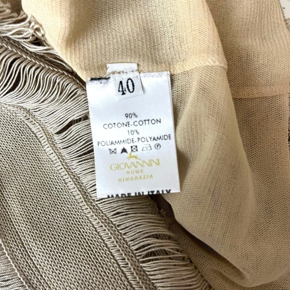 MIRCO GIOVANNINI Skirt Womens 2 Tan Hand Loomed Fringe Feminine Romantic Mini - Picture 10 of 10